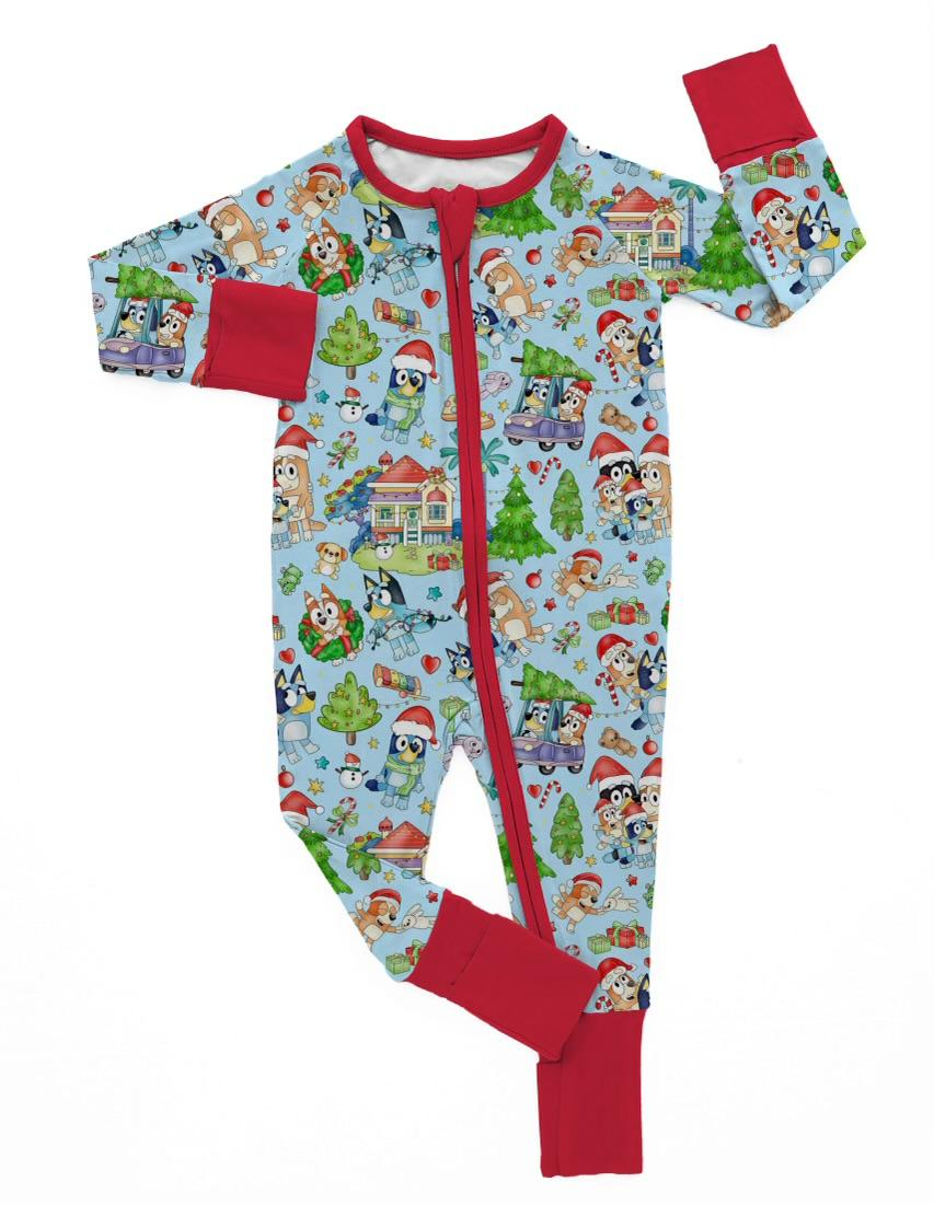 Bluey Christmas Bamboo Zippy Pjs