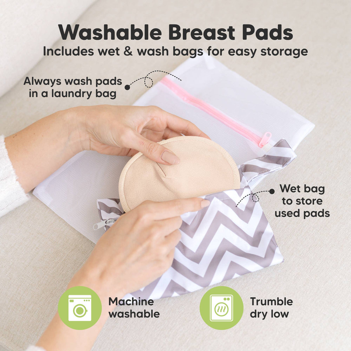 14pk Comfy Nursing Pads, Reusable Breastfeeding Pads