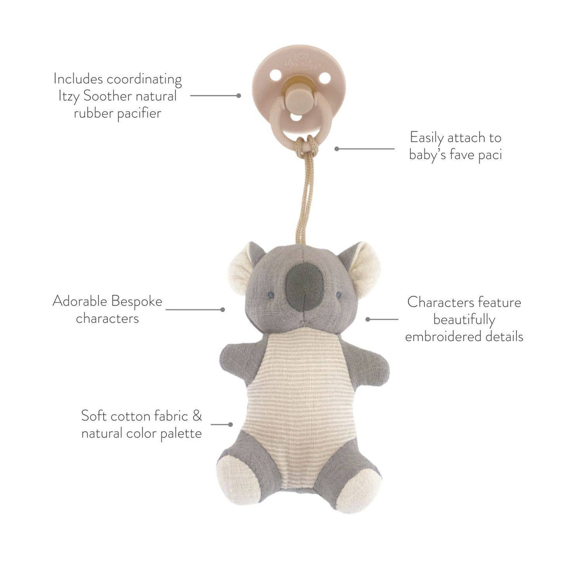 Natural Rubber Pacifier & Plush