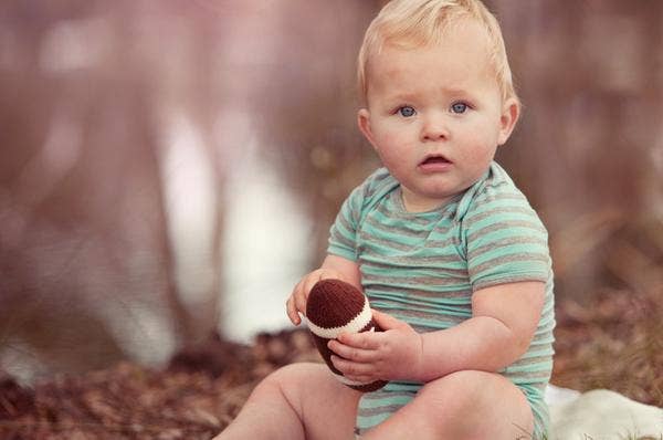Handmade Organic  Football Rattle