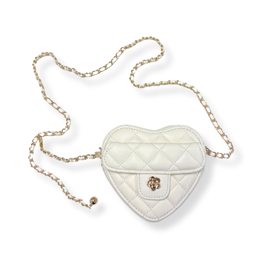 Quilted Leather Heart Purse