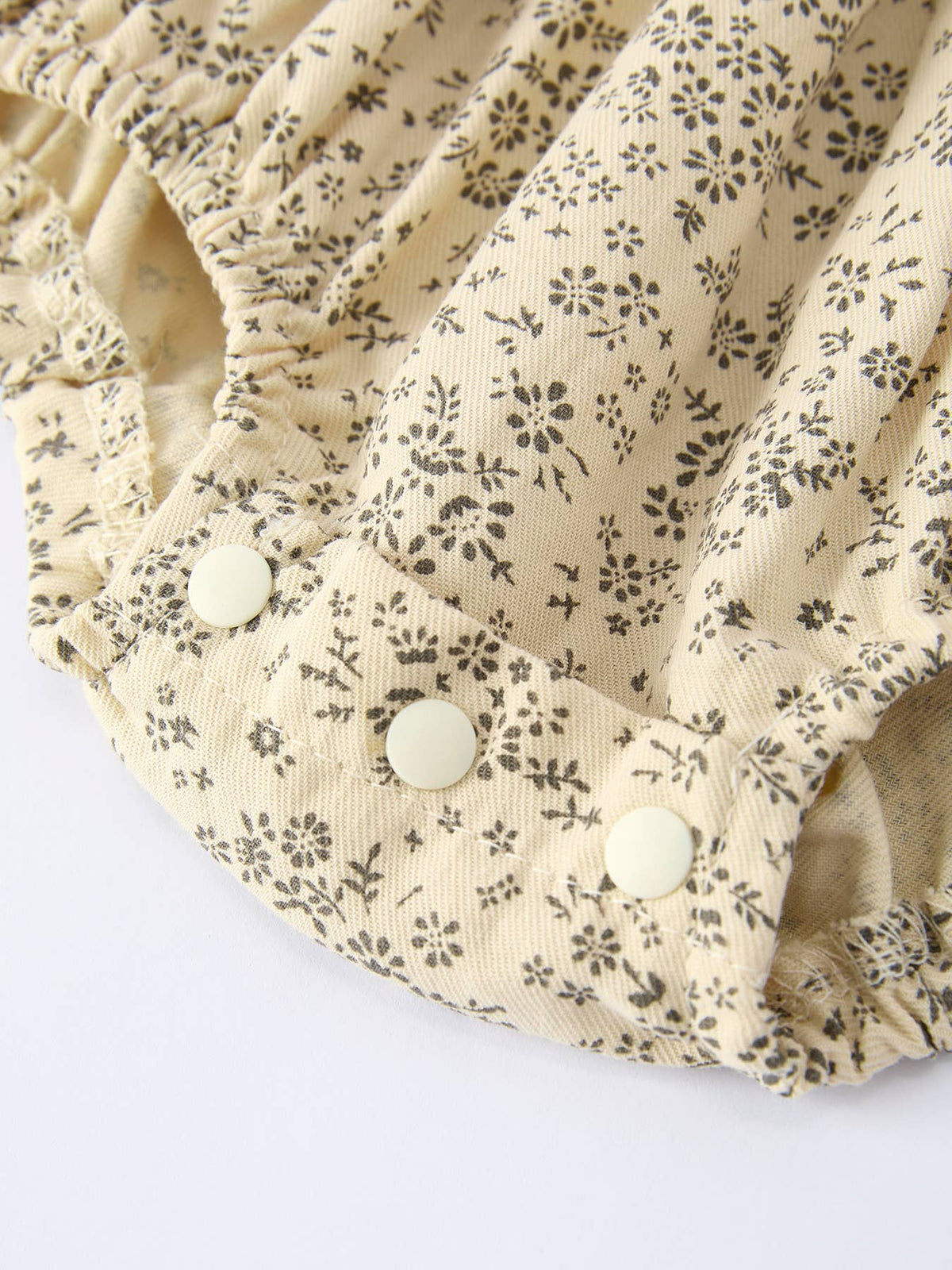 Apricot Lace Collar Baby Romper Girl's Floral Dress