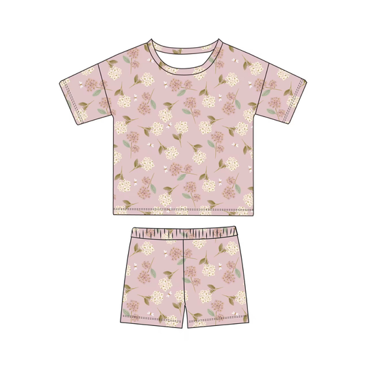 Hydrangea Boxy Tee & Bike Short Set
