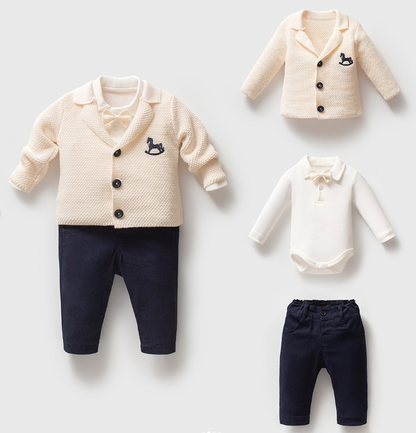 Carousel Knit Baby Boy Set