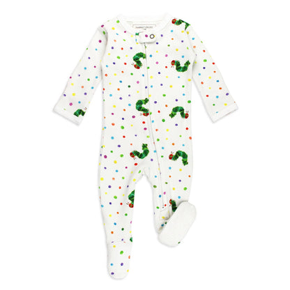 Caterpillar Organic Zipper Footie