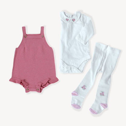 Rose Heather Romper 3 Piece Set