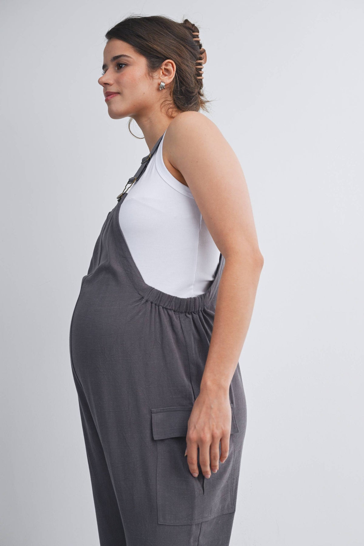 Straight Leg Maternity Adjustable Overalls