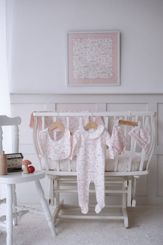 Newborn Set 5 Piece - Toile De Jouy/Pink