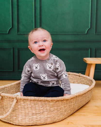 Bear Jacquard Knit Sweater