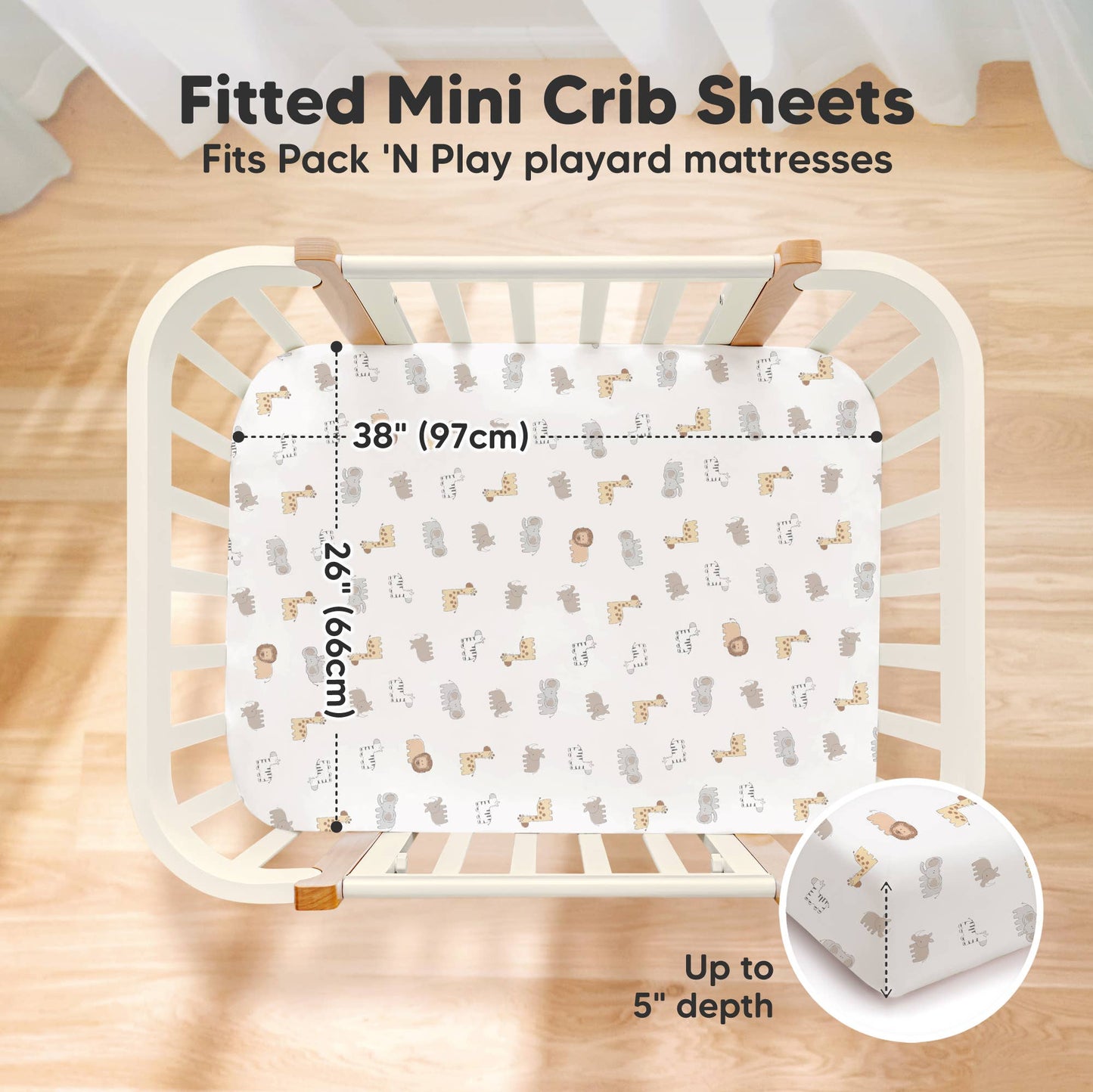 2-Pack Mini Crib Sheets Organic