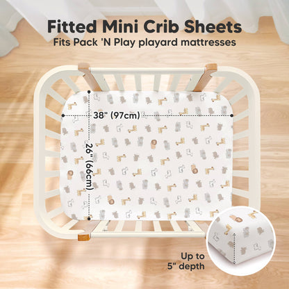 2-Pack Mini Crib Sheets Organic
