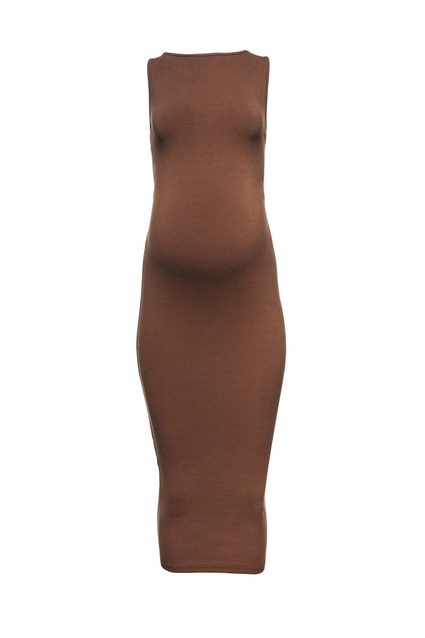 Sculpting Rib Boat Neck Midi Dress