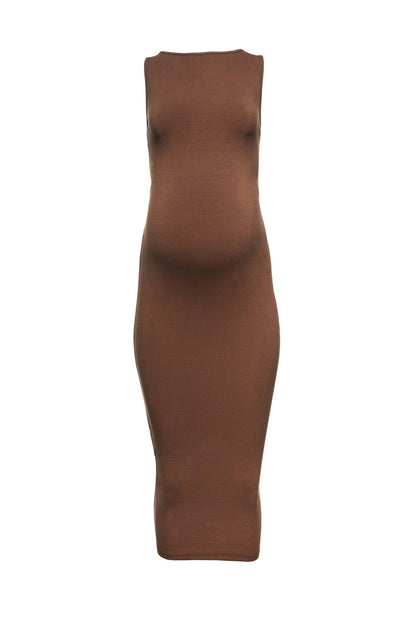 Sculpting Rib Boat Neck Midi Dress
