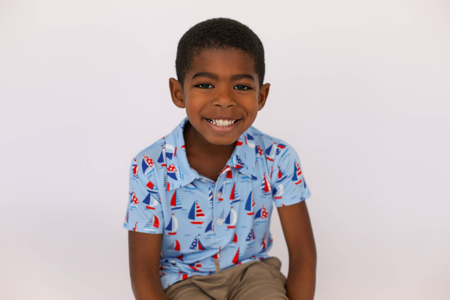 Short Sleeve Polo Shirt -Sail Away