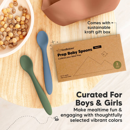 3-Pack Prep Silicone Baby Spoons