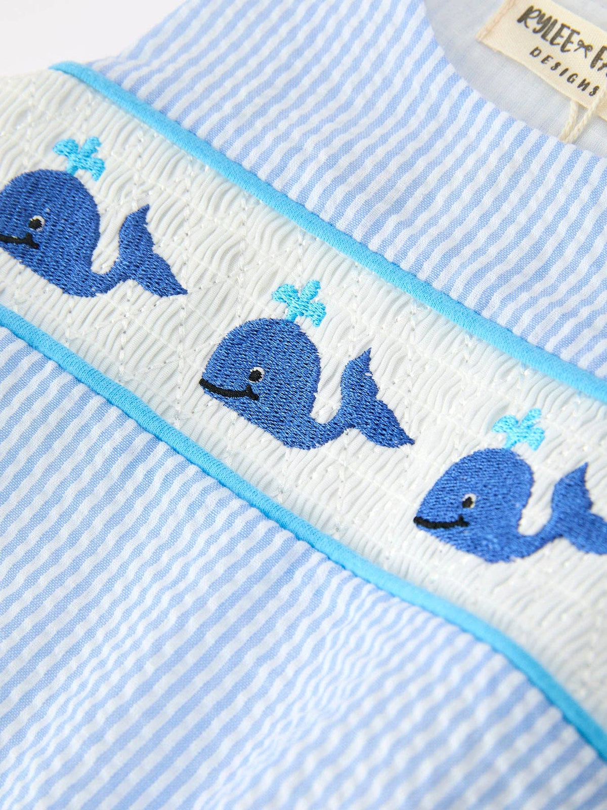 Whale Embroidery Romper