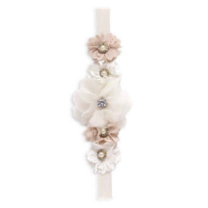 Girl's Headband Flowers & Pearls