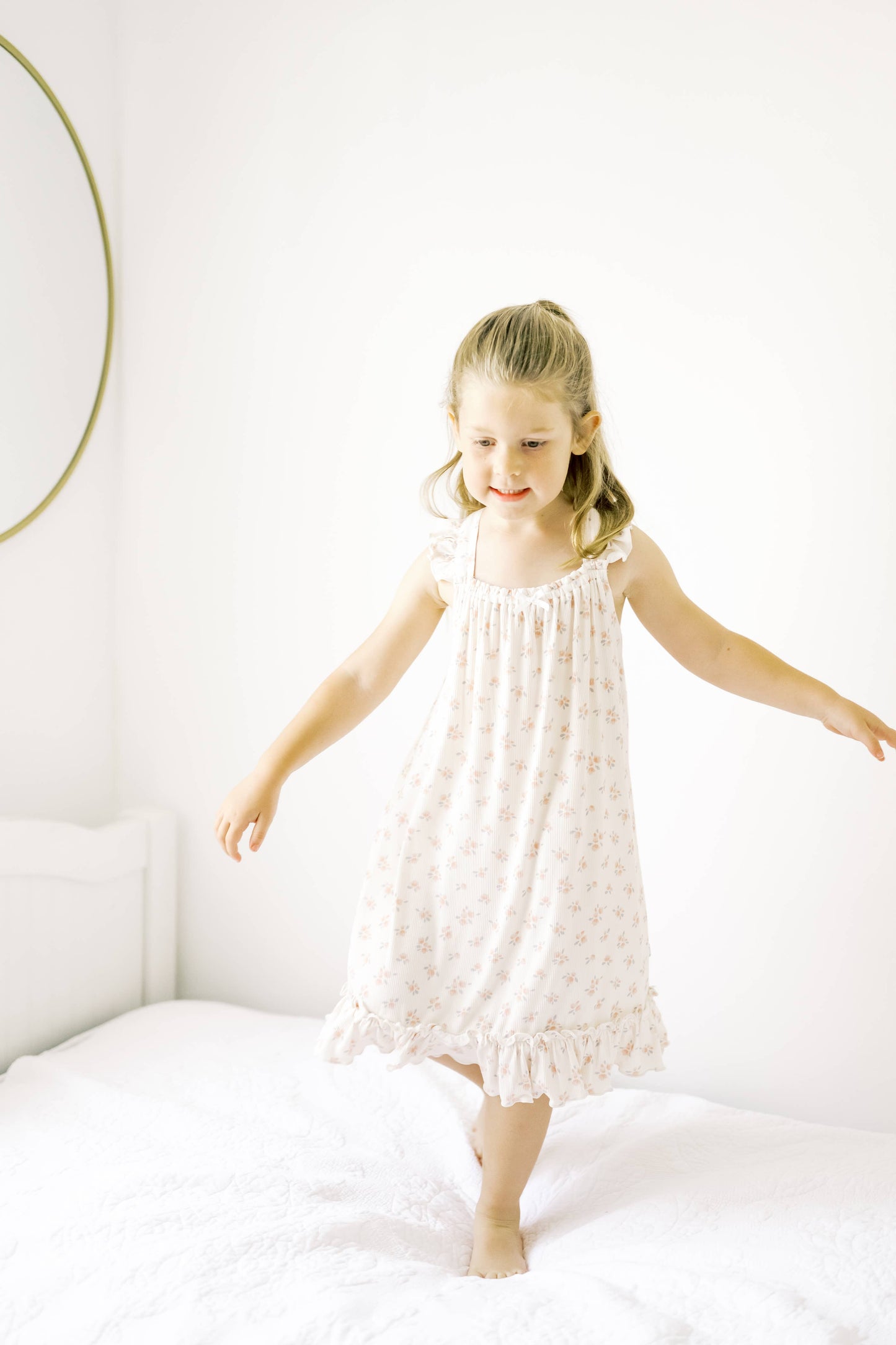 Ribbed Bamboo Nightgown in Ellie Floral