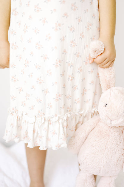 Ribbed Bamboo Nightgown in Ellie Floral