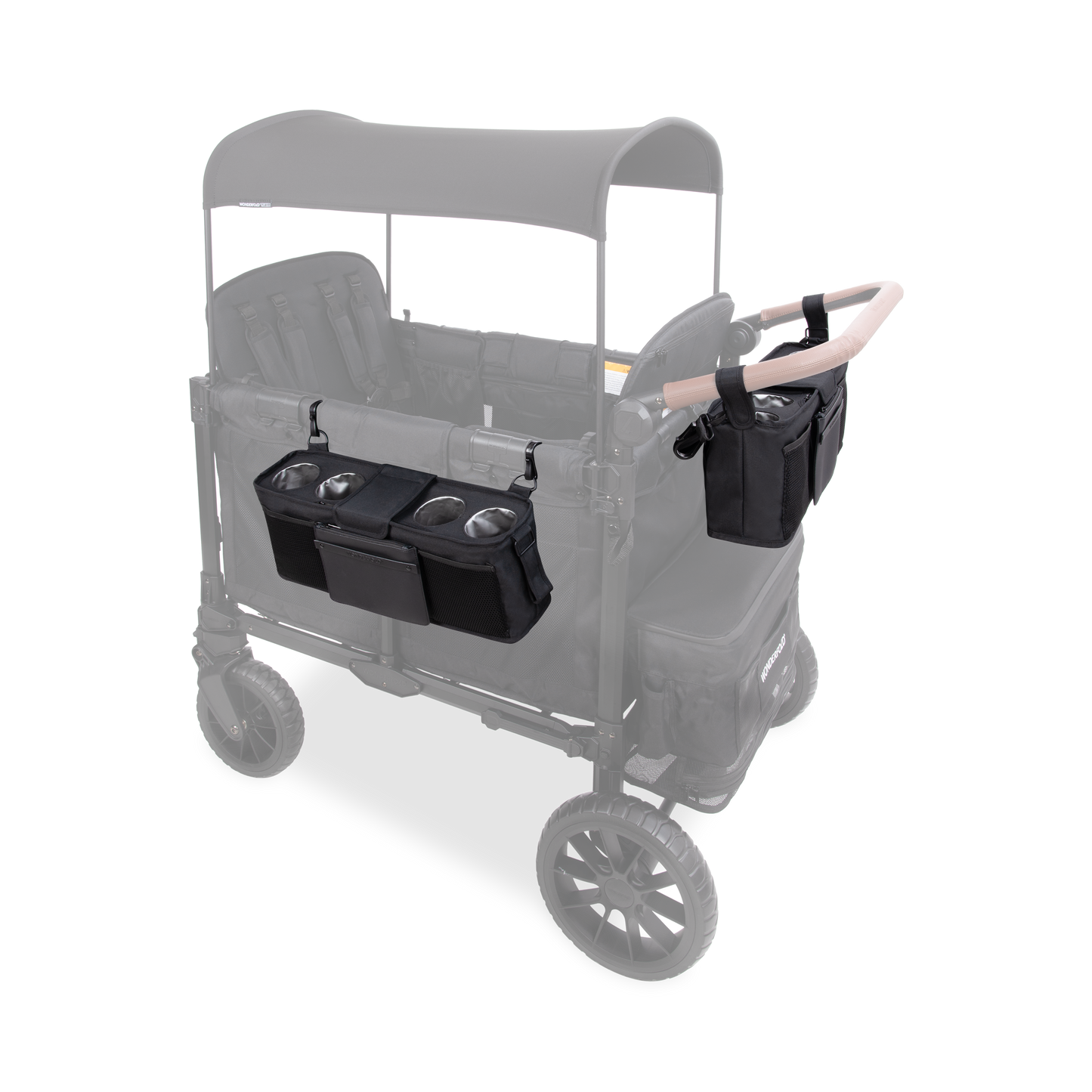 Parent Console with 4 Cupholders - Black