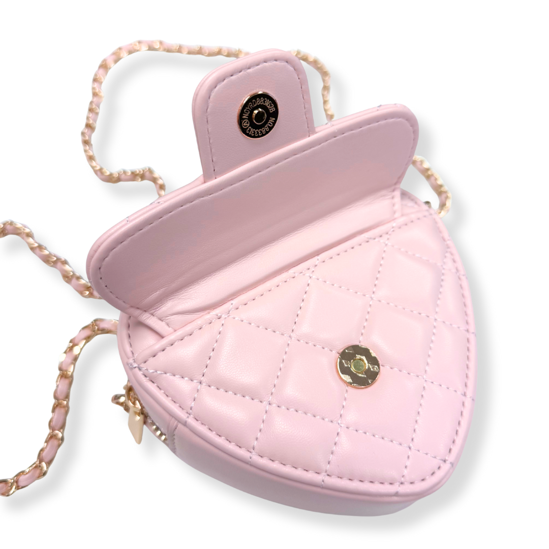 Quilted Leather Heart Purse
