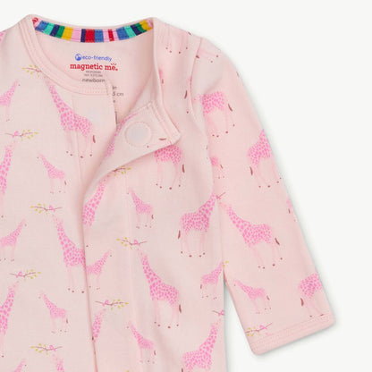 PINK JOLIE GIRAFFE ORGANIC COTTON MAG FOOTIE