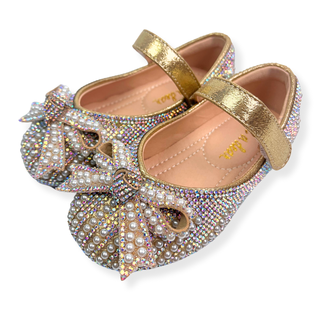 Pearl & Rhinestone Flat Shoes