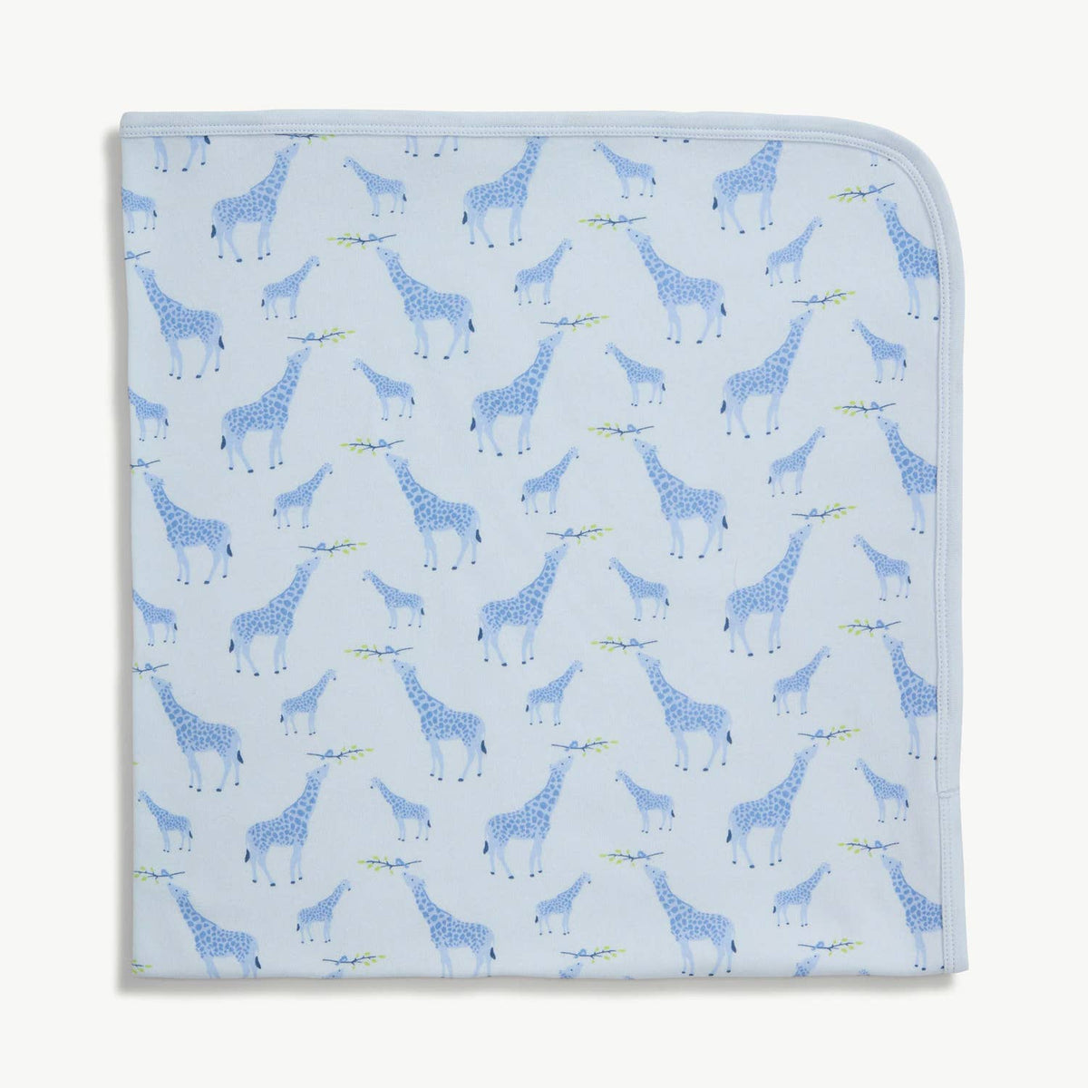 BLUE JOLIE GIRAFFE ORGANIC COTTON SWD BLANKET