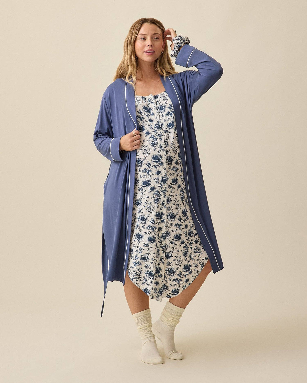 Ruffle Strap Labor & Delivery Gown