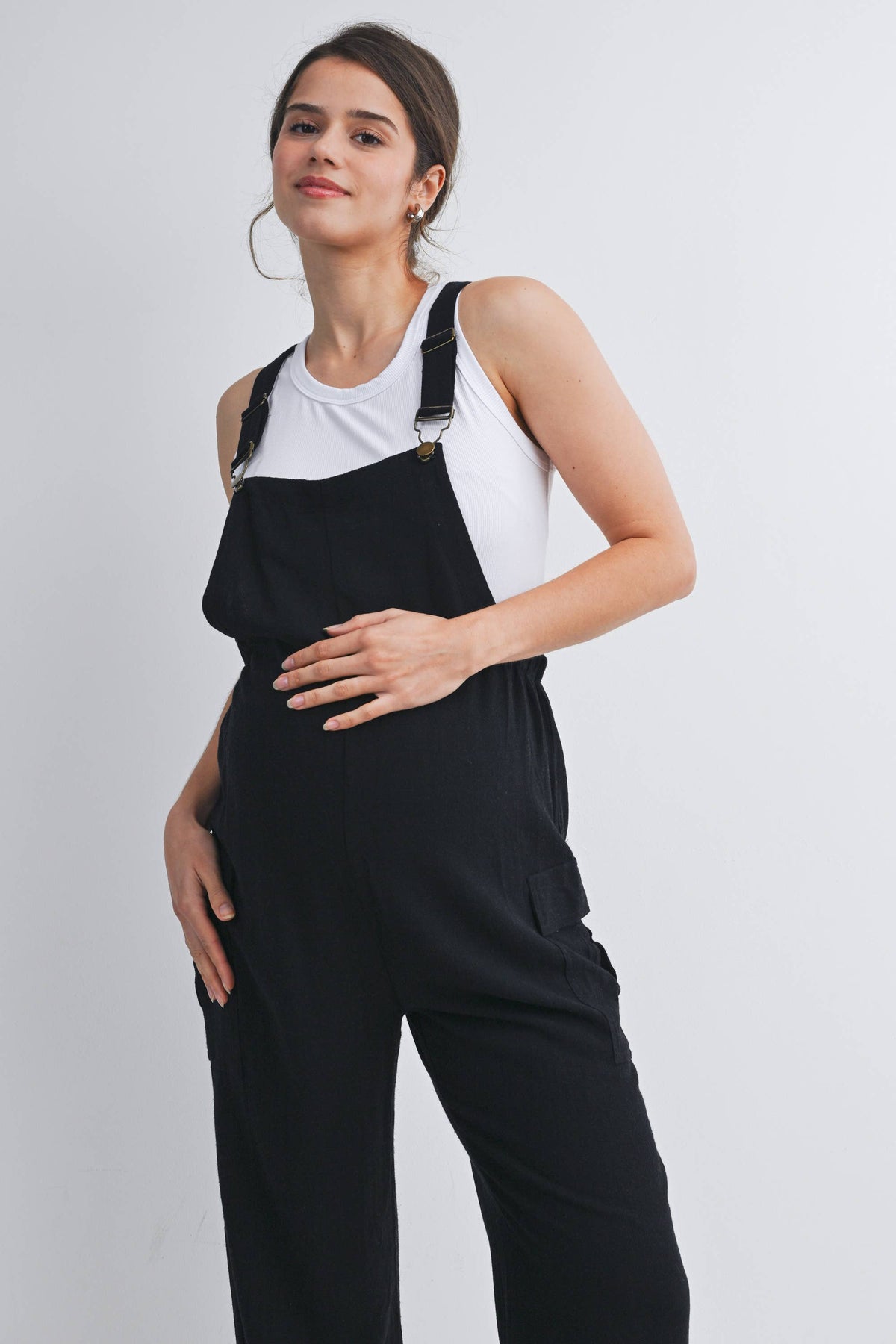 Straight Leg Maternity Adjustable Overalls