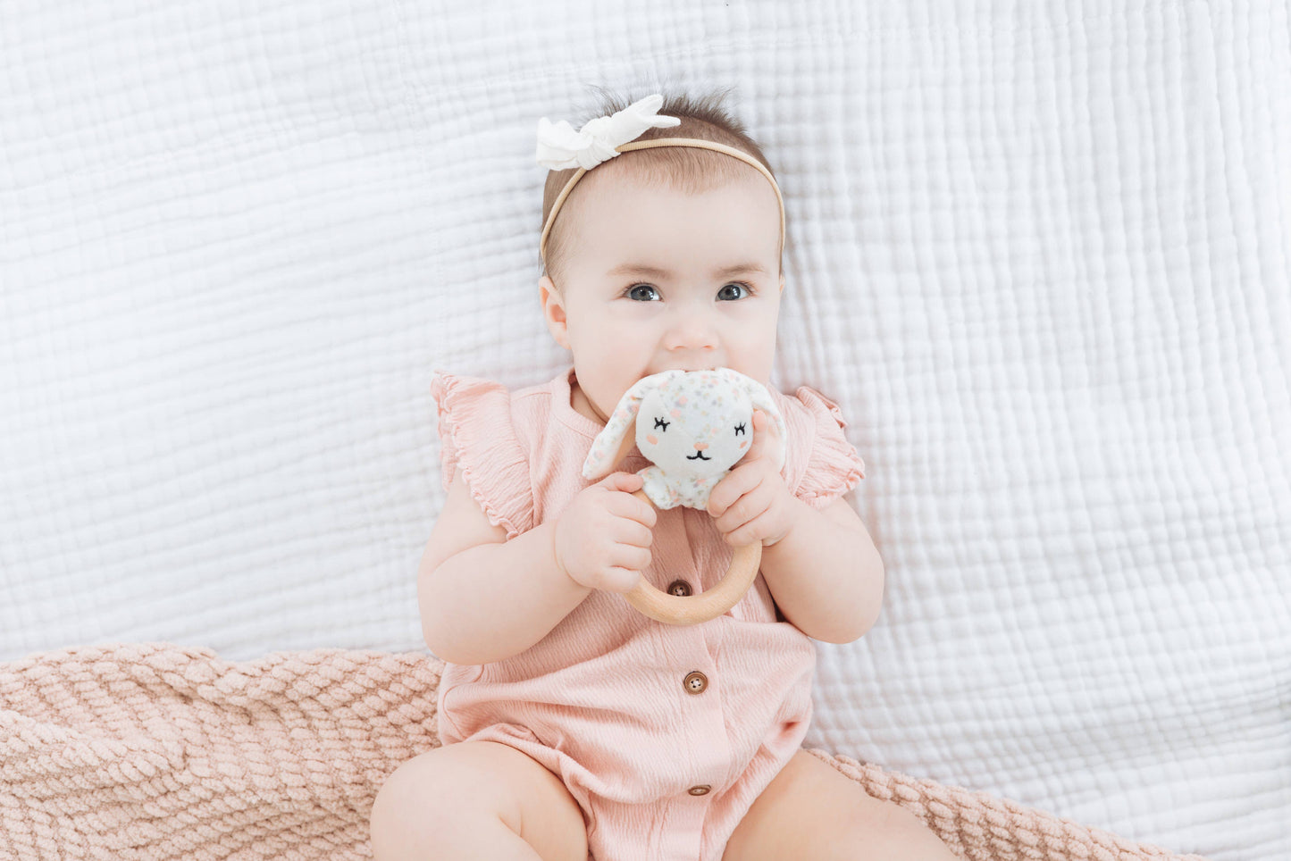 Bunny Wooden & Plush Teether