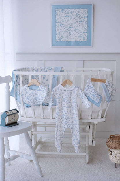 Newborn Set 5-Piece- Toile De Jouy/Blue