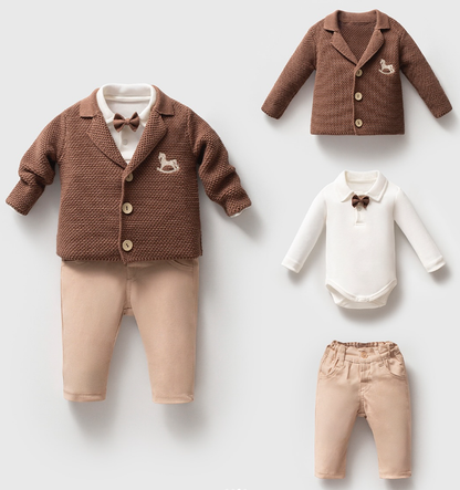 Carousel Knit Baby Boy Set