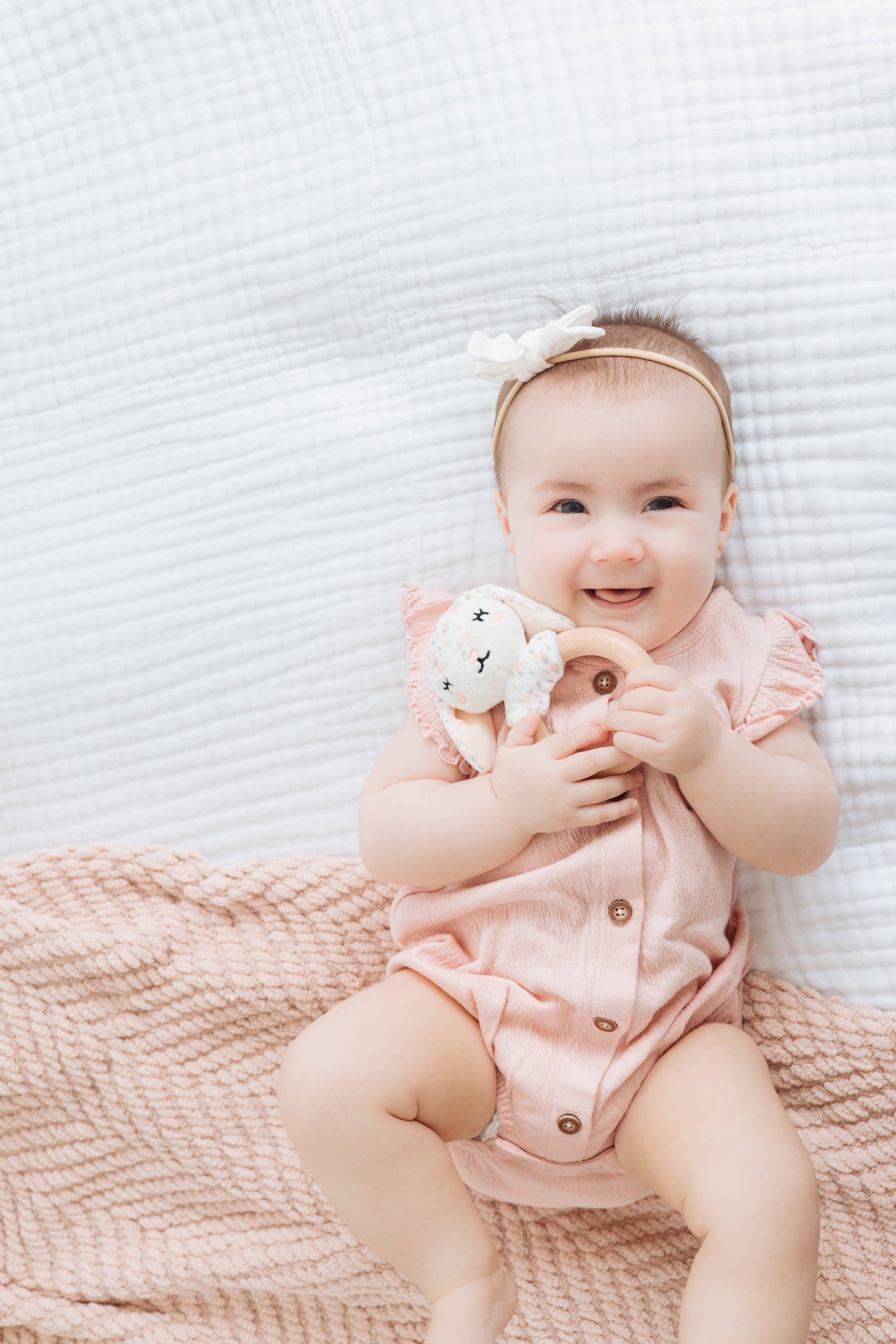 Bunny Wooden & Plush Teether
