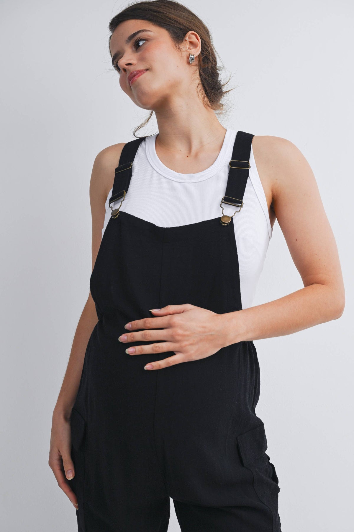 Straight Leg Maternity Adjustable Overalls