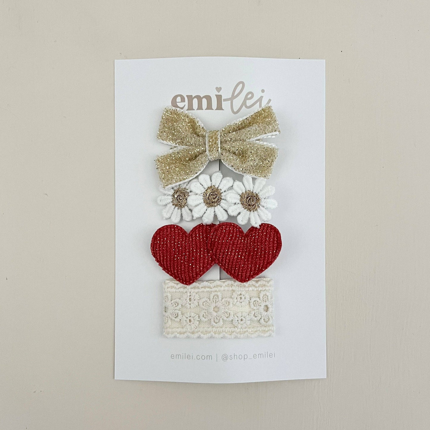 Valentine's Hair Clips - Set of 4