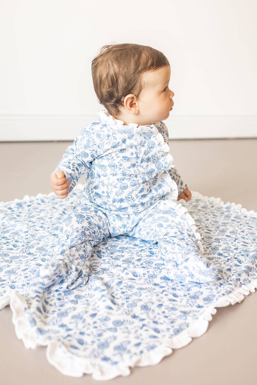 Floral Bunnies Pima Baby Onesies