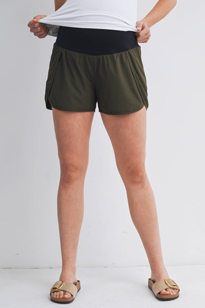 Maternity Workout Shorts w/Belly Band
