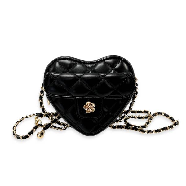 Quilted Leather Heart Purse