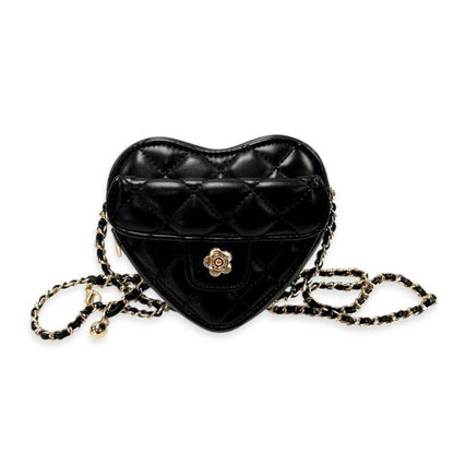 Quilted Leather Heart Purse