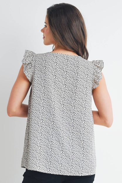 V-Neck Ruffle Maternity Top