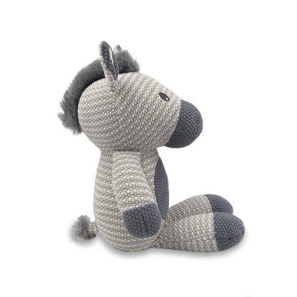 Whimsical Cotton Knitted Toy - Zac Zebra