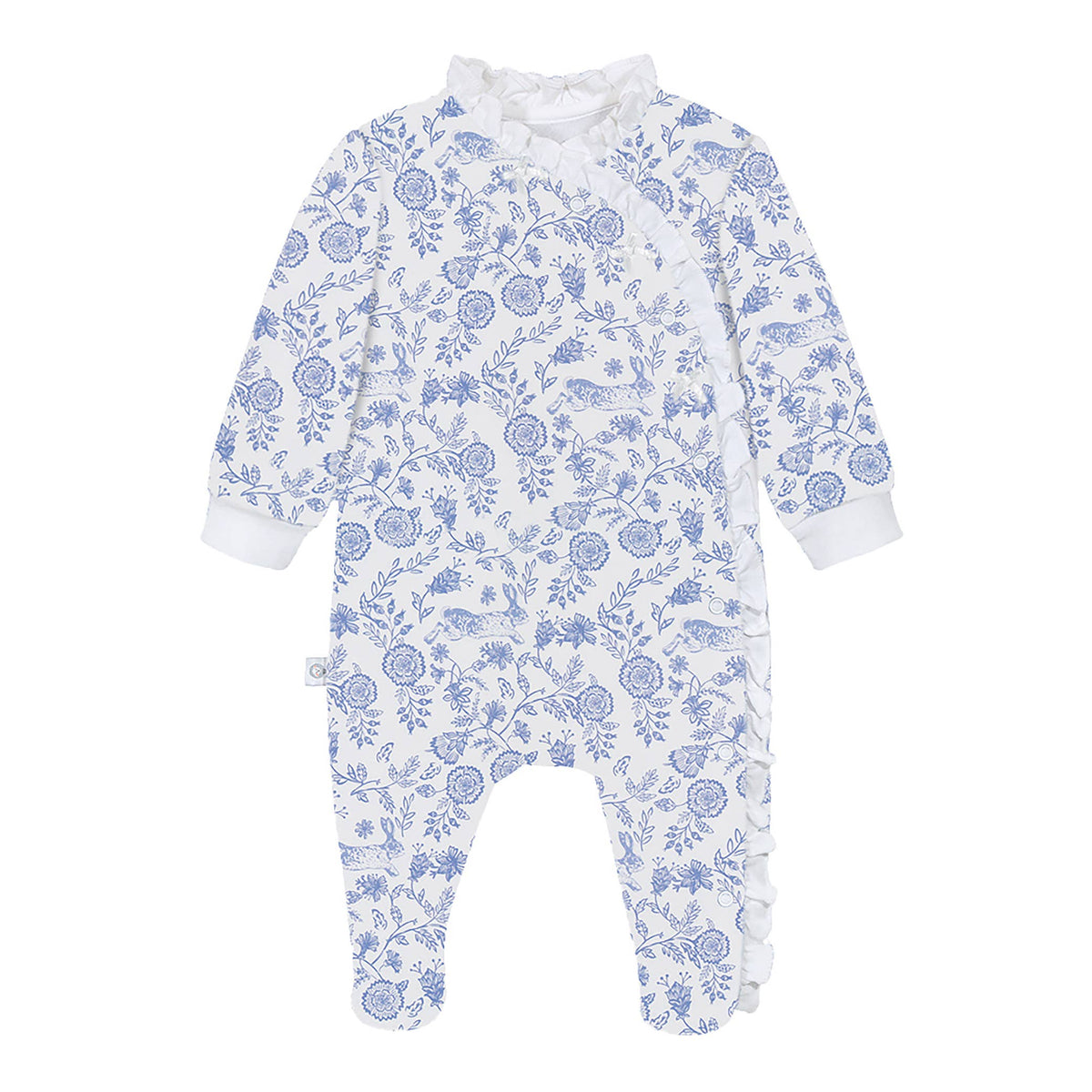 Floral Bunnies Pima Baby Onesies