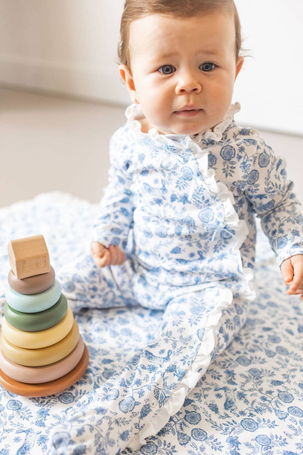 Floral Bunnies Pima Baby Onesies