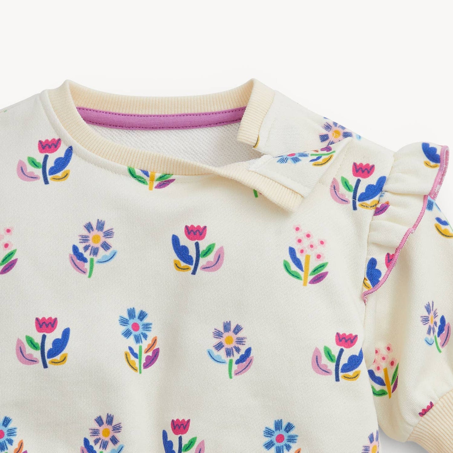 FLORAL IVORY FT GIRLS 2PC SWEATER/LNG PNT SET