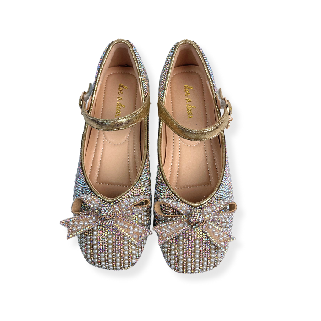 Pearl & Rhinestone Flat Shoes