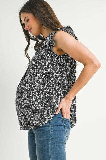 V-Neck Ruffle Maternity Top