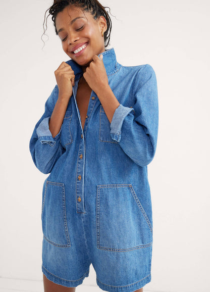 Maternity Denim Romper