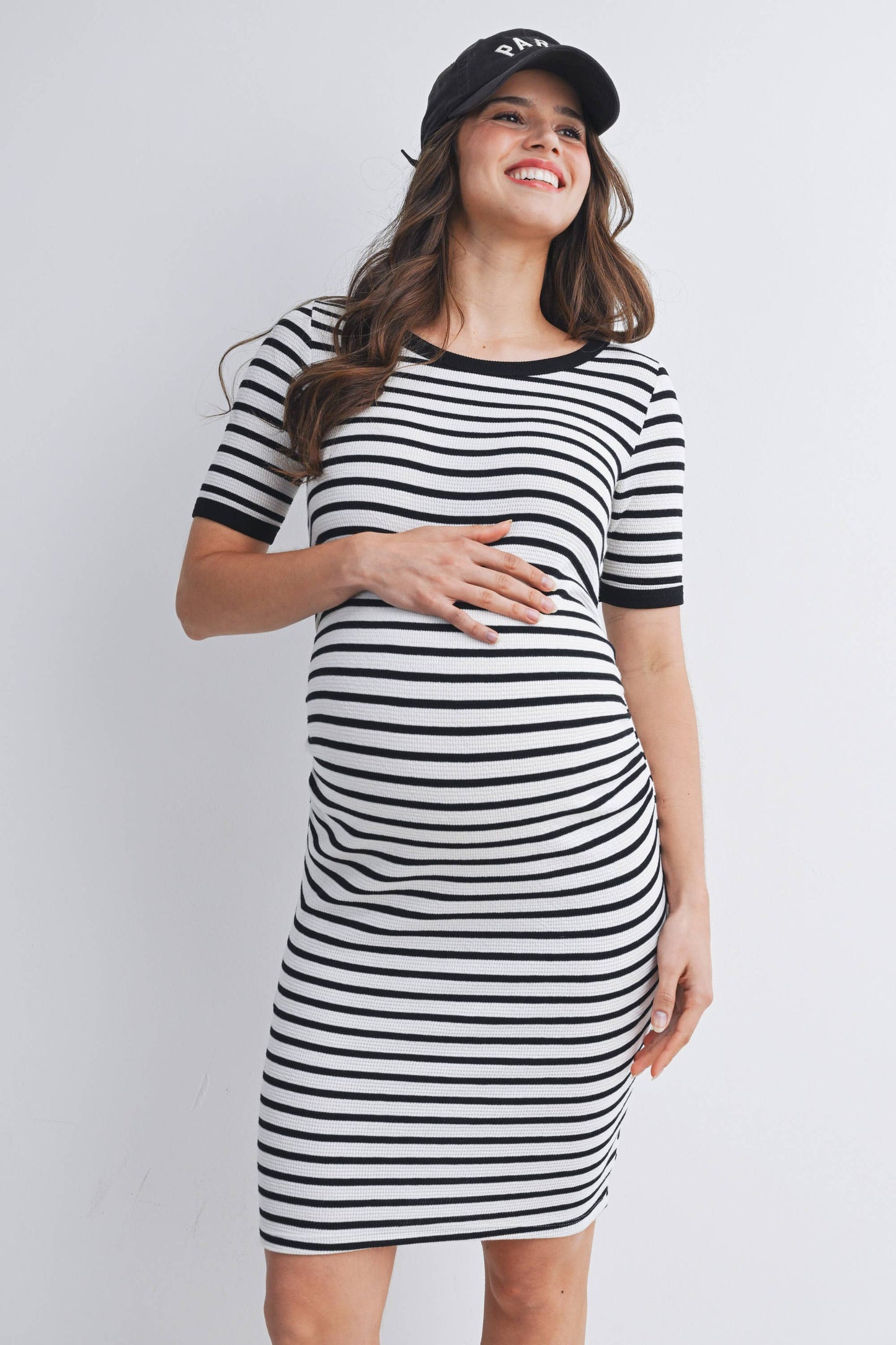 Striped Bodycon Maternity Dress