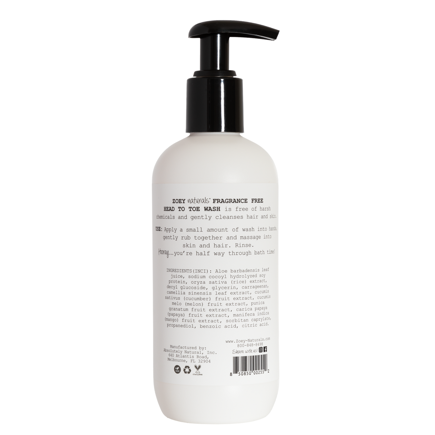 Fragrance Free Head To Toe Wash - 9.65oz
